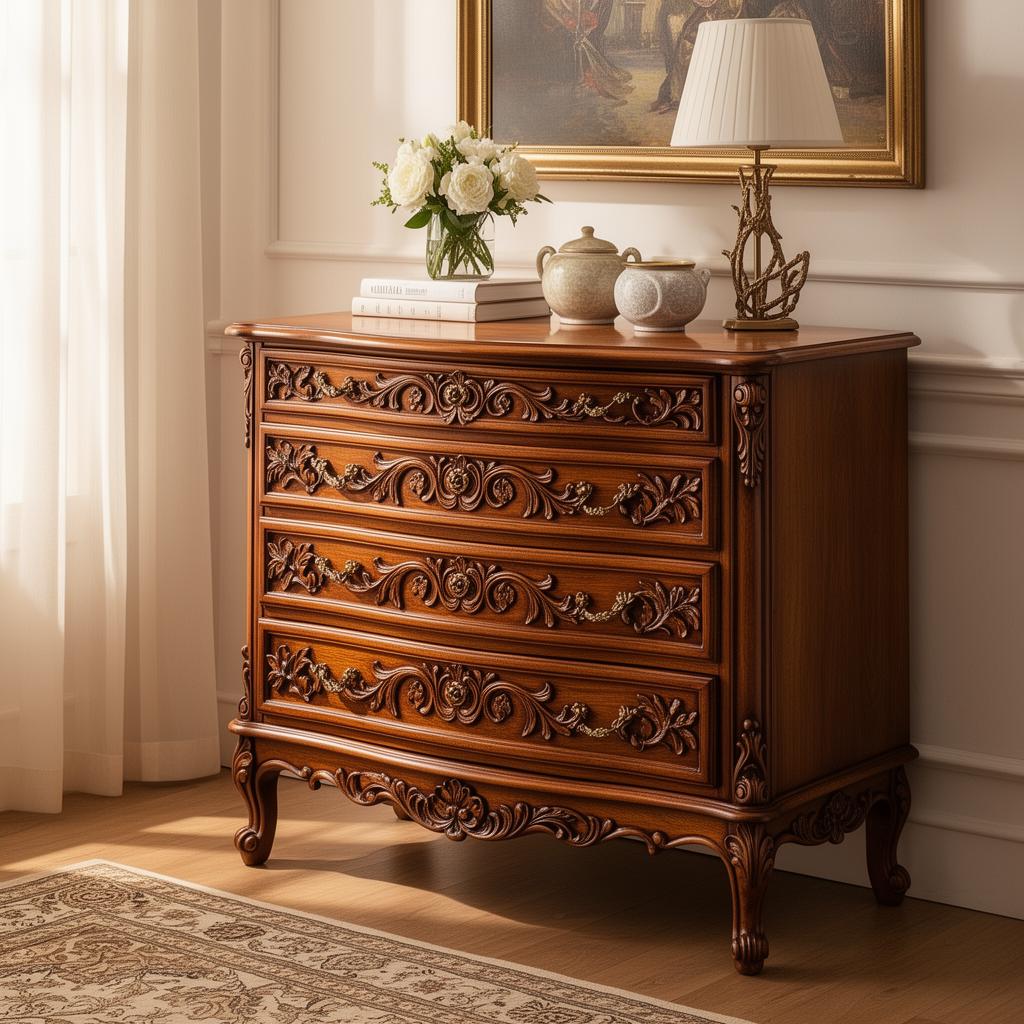 Commode ancienne sculptée – rachat brocante Nice
