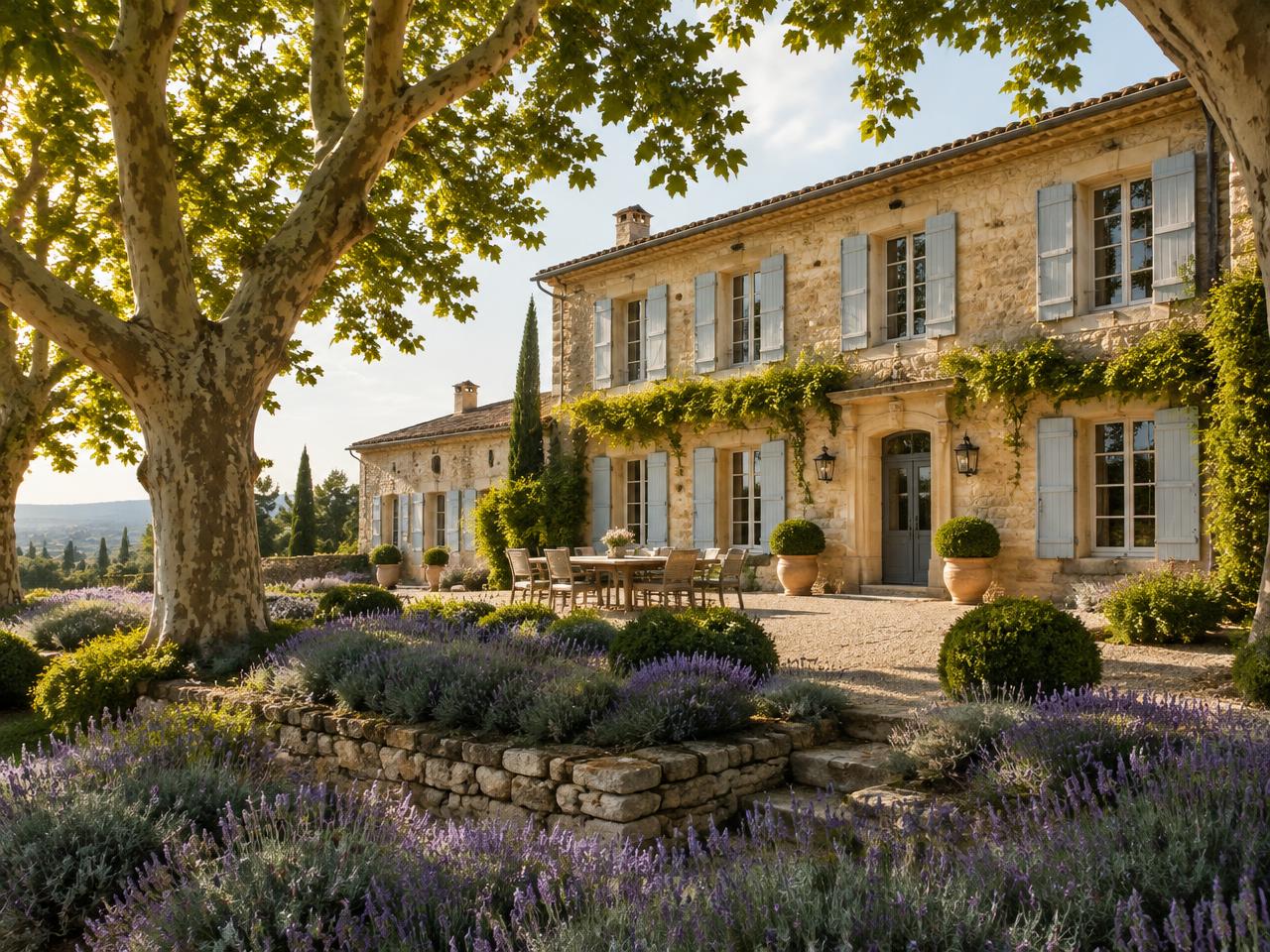 Bastide provençale élégante avec jardin et lavandes