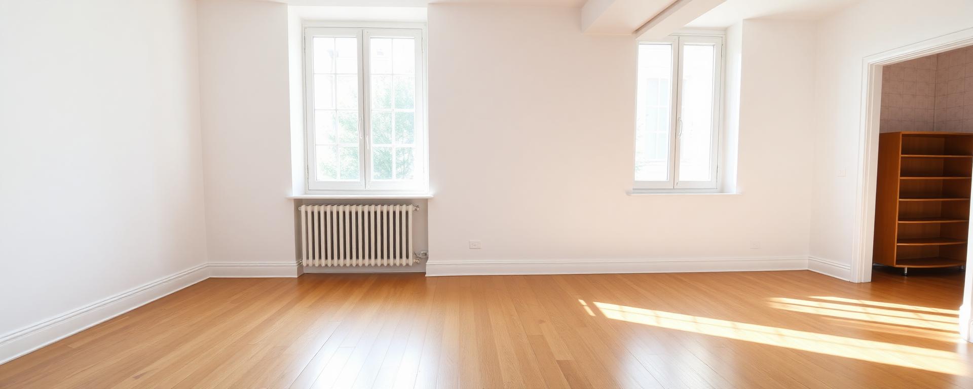 Appartement vide et propre prêt pour l'état des lieux de sortie