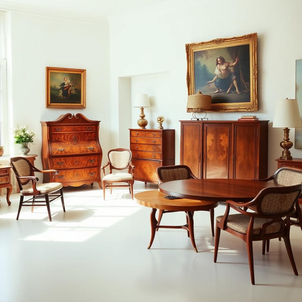 Meubles anciens et objets de brocante valorisés lors d'un rachat