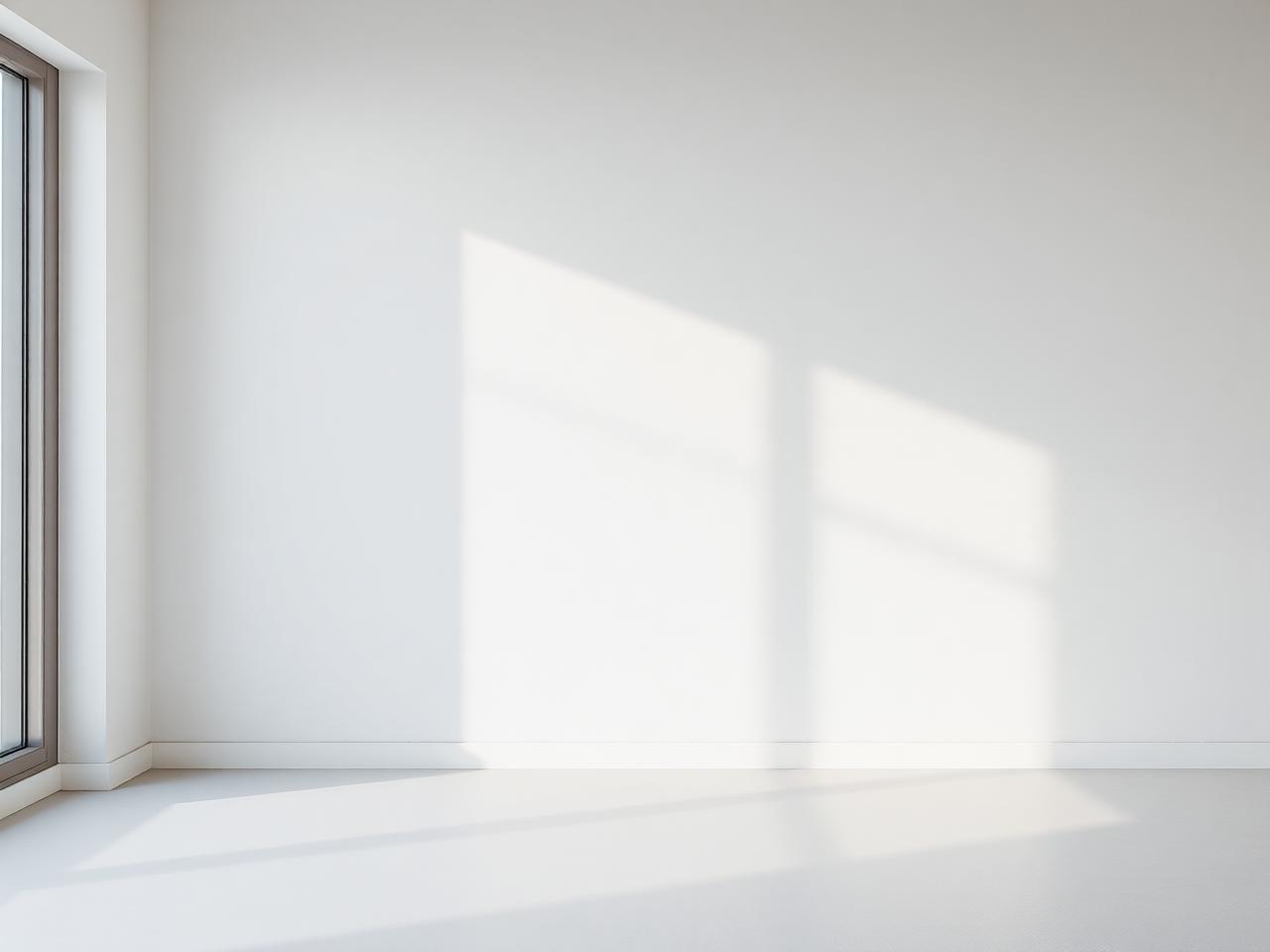 Mur intérieur parfaitement lissé après ratissage et enduit, finition miroir