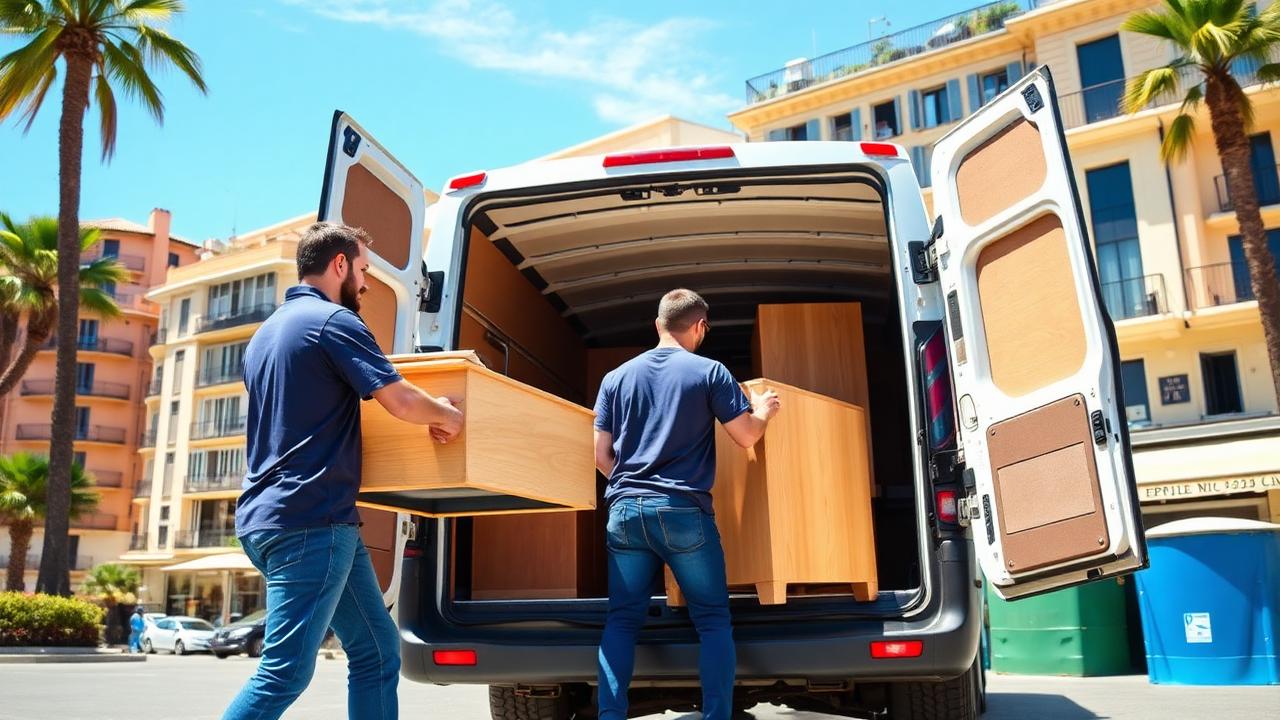 Équipe Tout Débarras chargeant du mobilier à Nice