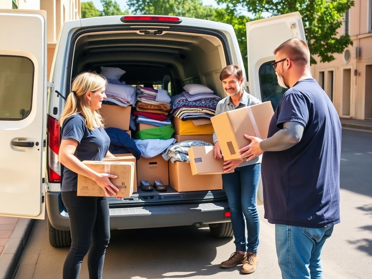 Dons de meubles et de vêtements remis à une association caritative des Alpes-Maritimes