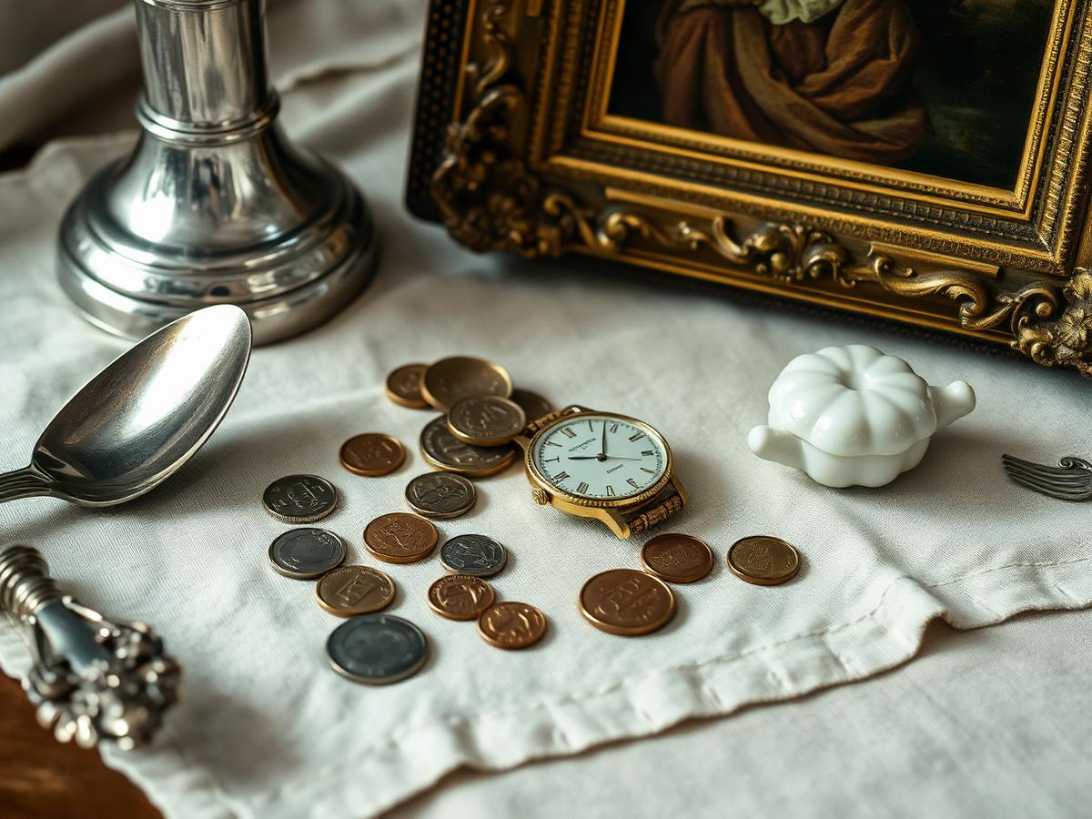 Argenterie, monnaies anciennes, montre et tableau estimés lors d'une valorisation à Nice